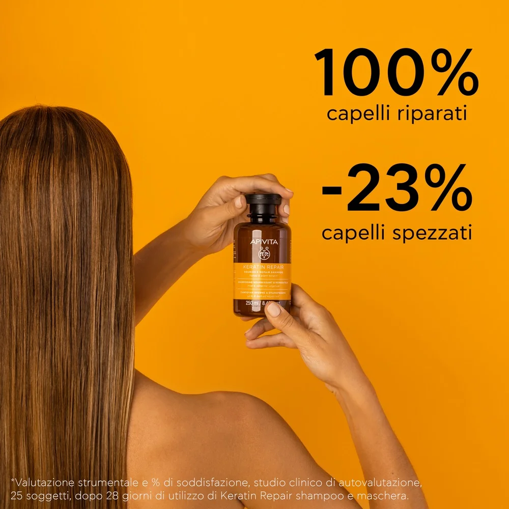 Apivita Nourish & Repair Shampoo Keratin Repair 250 ml Capelli Secchi e Danneggiati