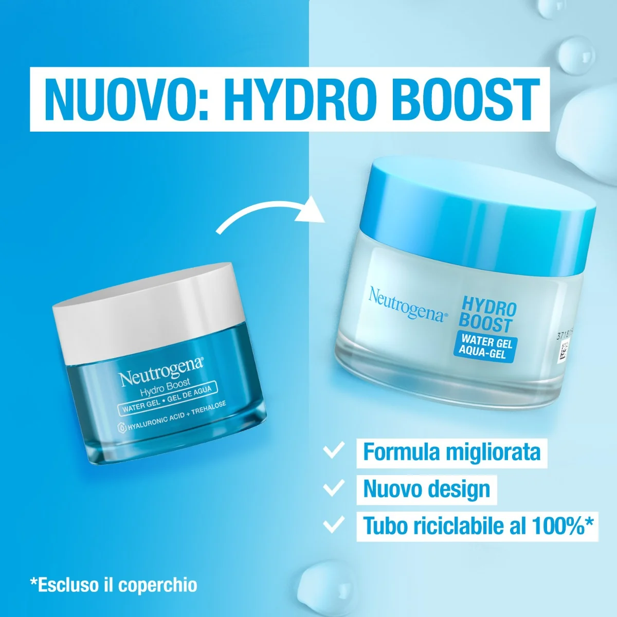Neutrogena Hydro Boost Acqua Gel Idratante Viso 50 ml Per Pelli Normali, Miste o Sensibili