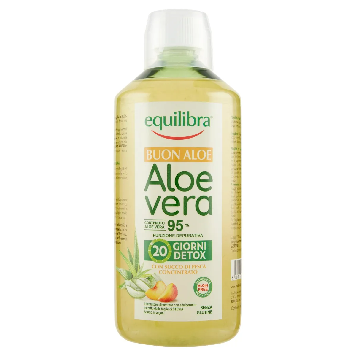 Equilibra Buon Aloe Vera 95% Con Succo Di Pesca 1L Azione Depurativa