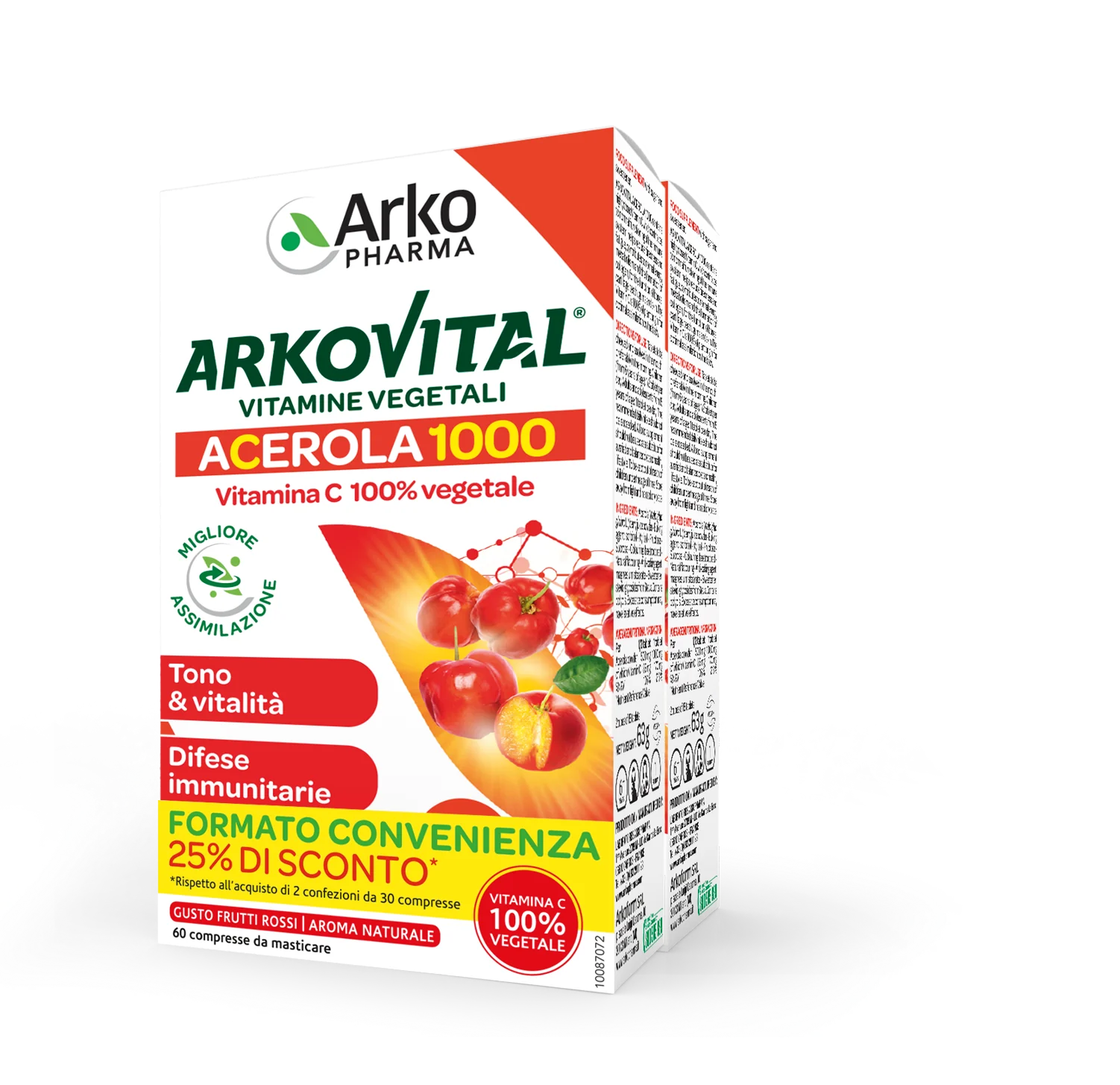 Arkopharma Arkovital Acerola 1000 60 Compresse Vitamina C Naturale