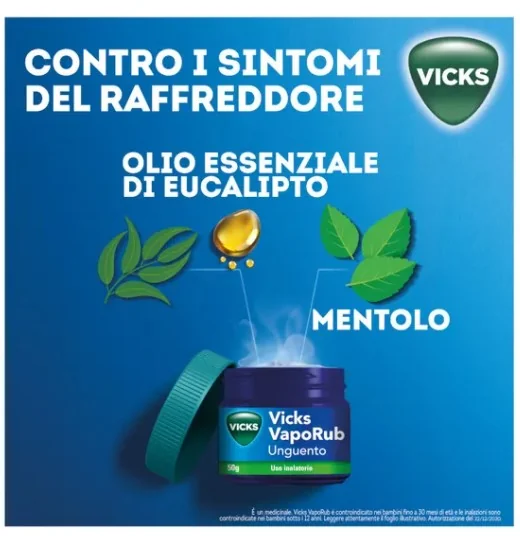 Vicks Vaporub Vasetto da 100 g Per Raffreddore, Mal Di Gola, Tosse E Naso Chiuso