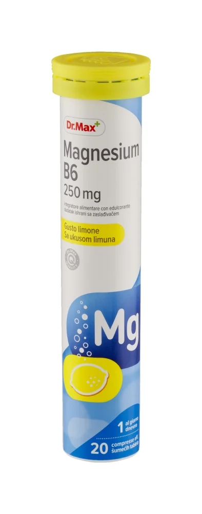 Dr. Max Magnesio B6 20 Compresse Effervescenti Riduce Stanchezza e Rafforza Sistema Immunitario.