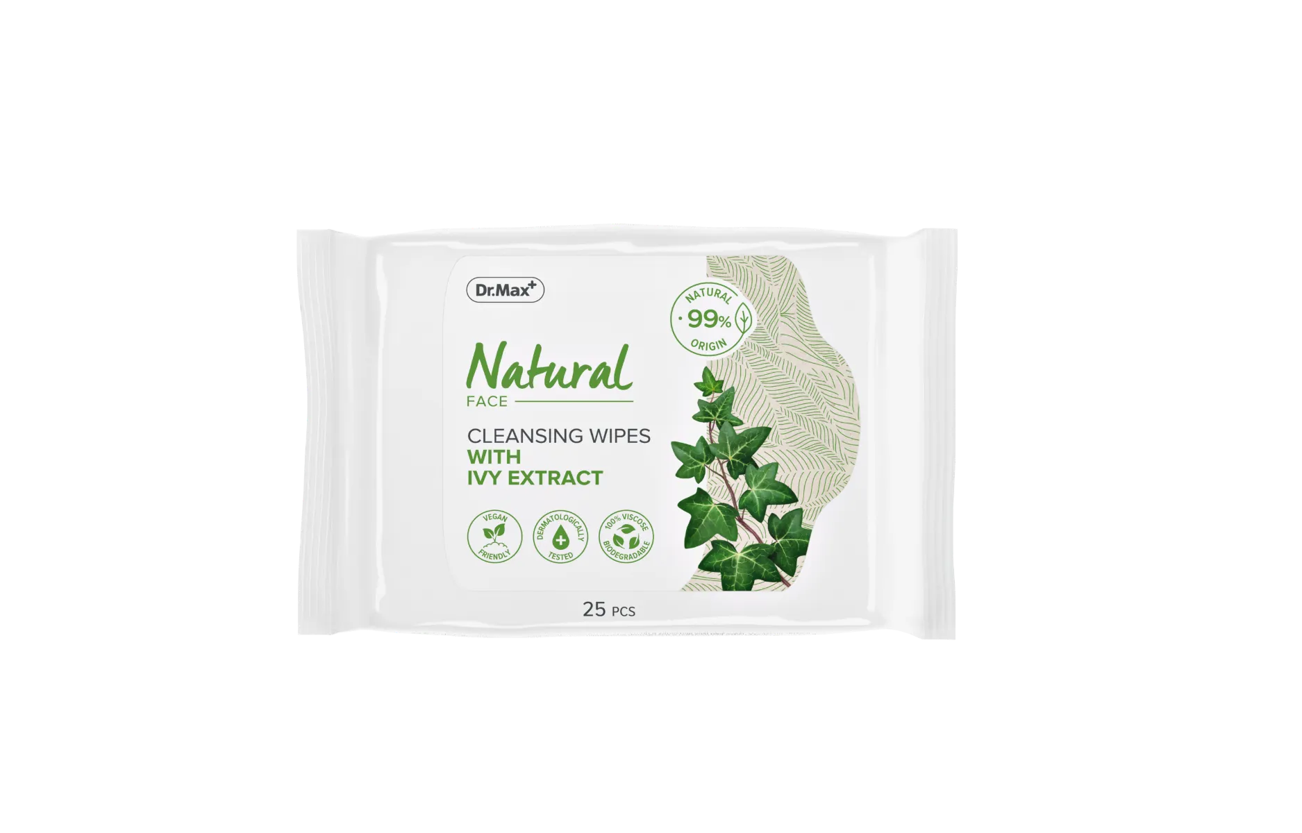 Dr.Max Natural Cleansing Wipes with Ivy Extract 25 Pezzi Salviettine Struccanti Per Tutti i tipi di Pelle