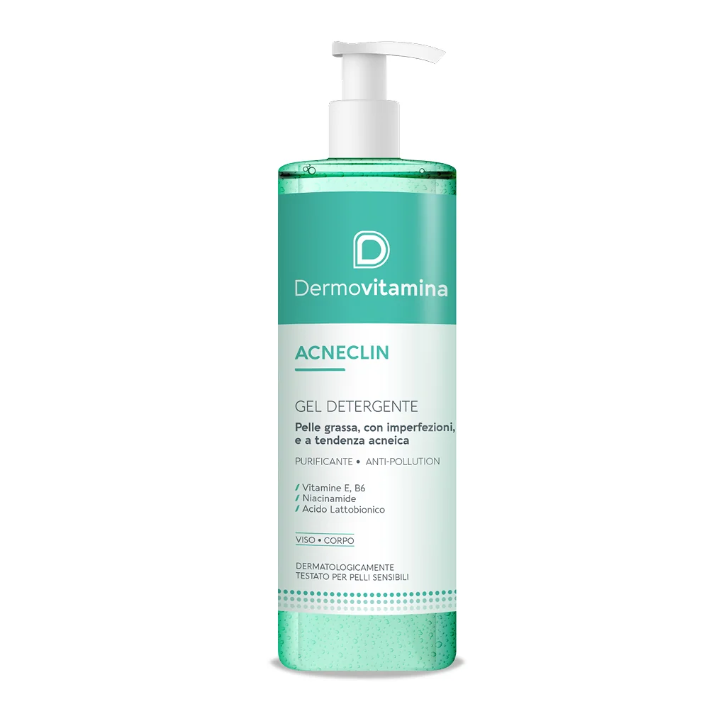 Dermovitamina Acneclin Gel detergente 400 ml Purificante, Anti pollution