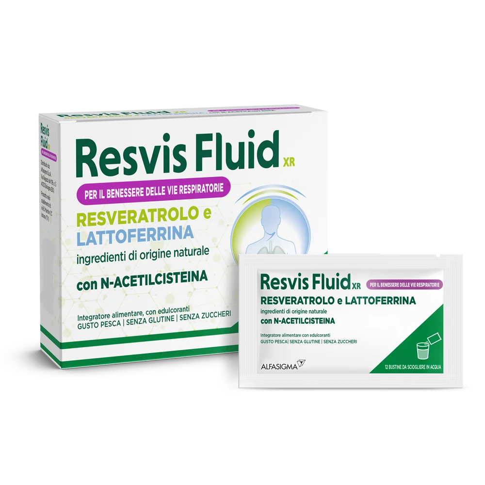 Resvis Fluid XR 12 Bustine Integratore Fluidificante per Tosse Grassa