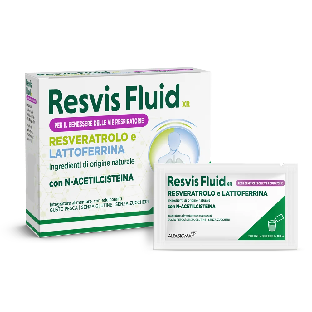 Resvis Fluid XR 12 Bustine Integratore Fluidificante per Tosse Grassa