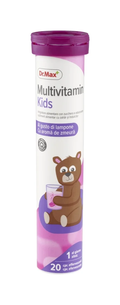 Dr. Max Multivitaminico per Bambini 20 Compresse Effervescenti Supporta il Sitema Immunitario
