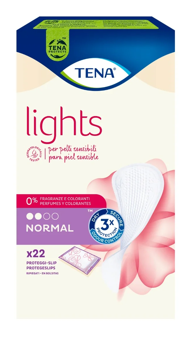 Tena Lights Sensitive Ripiegato 22 Pezzi Proteggi Slip per Incontinenza
