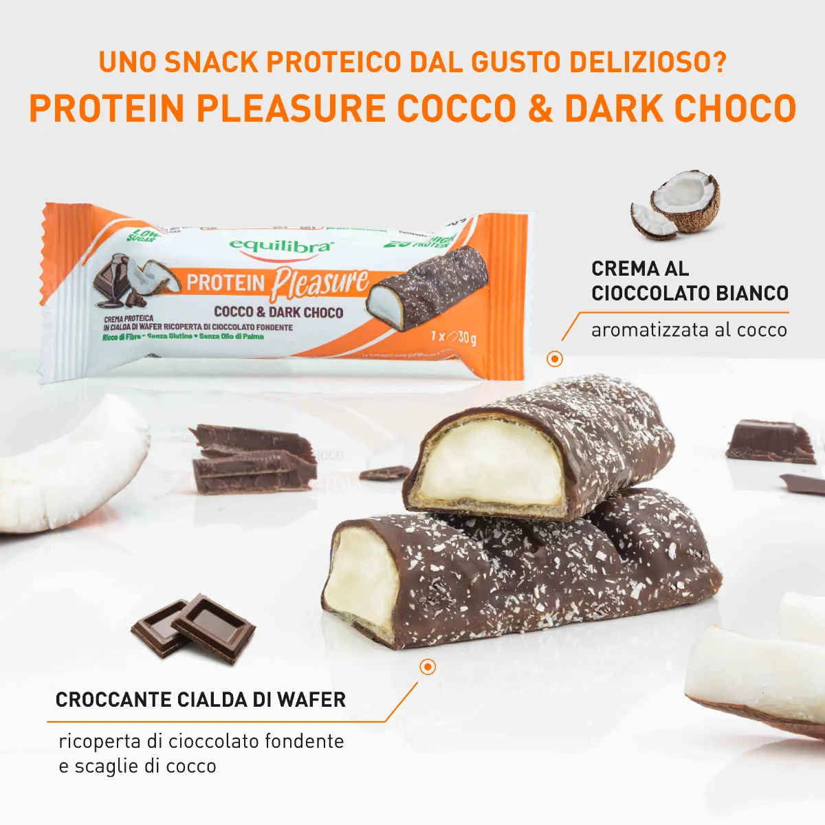 Equilibra Crock Cocco&Dark Choco 30 G Barretta Proteica