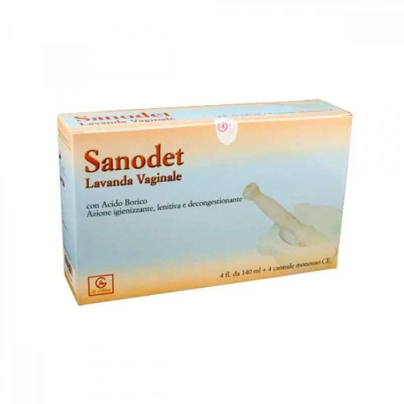 Sanodet Lavanda Vaginale 4 Flaconi da 140 ml Igienizzante e Lenitiva