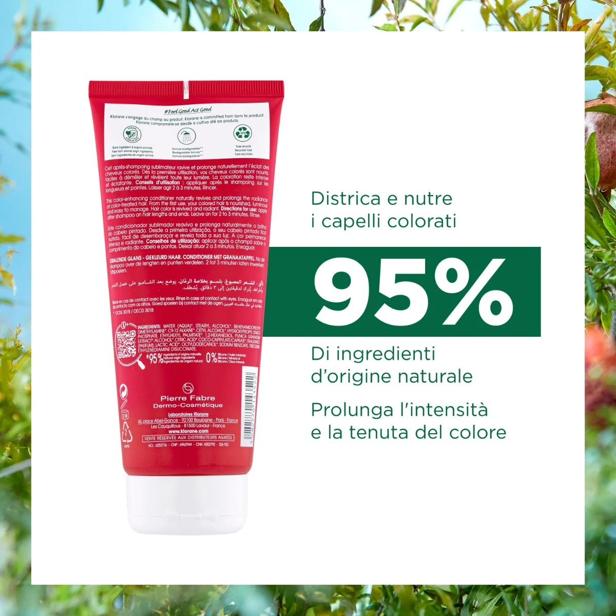 Klorane Balsamo Melograno 200 Ml Capelli Colorati