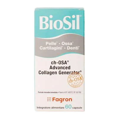 Fagron Biosil Integratore Collagene 60 Capsule Benessere Ossa Denti Cartilagini e Capelli