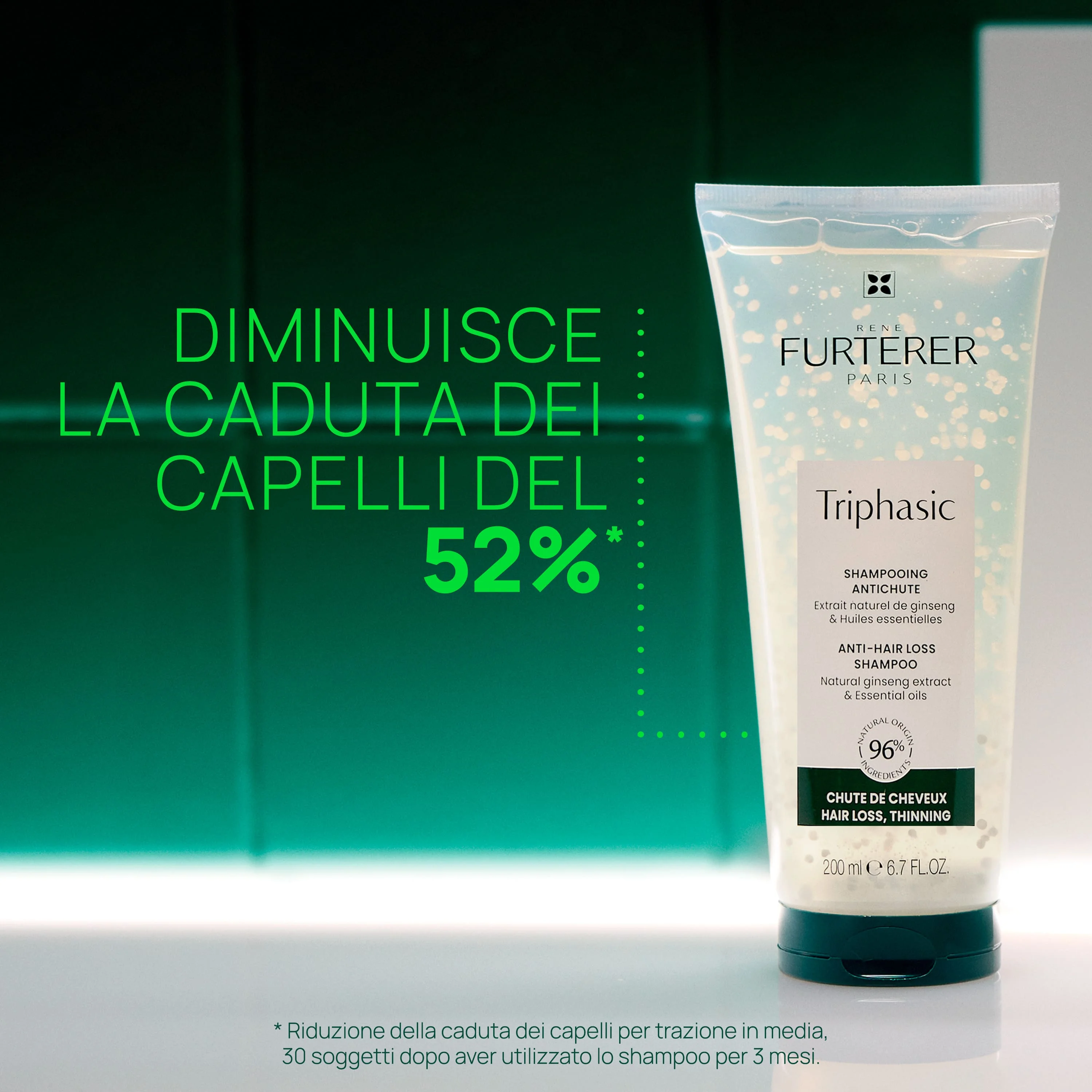 René Furterer Triphasic Shampoo Contro la Caduta dei Capelli Agli Olii Essenziali 200 ml Anti-Caduta