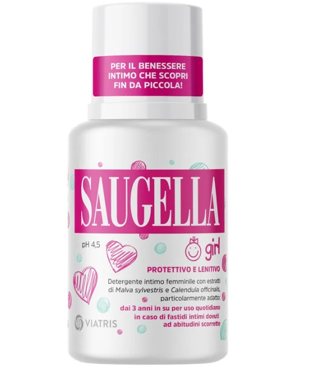 Saugella Girl Protettivo Lenitivo Detergente Intimo 100 ml Bambine 3-12 Anni