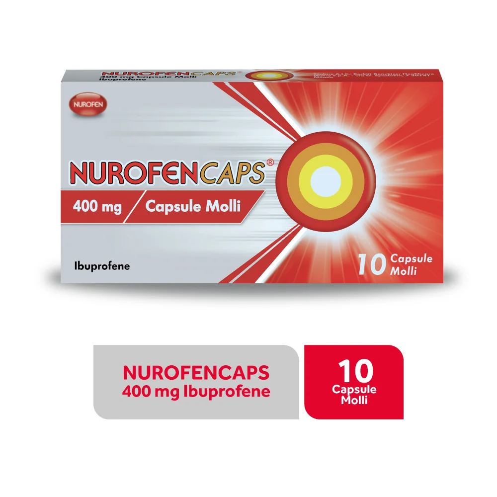 Nurofencaps 400 mg Molli Per Mal di Testa Dolori Ai Denti e Muscolari 10 Capsule Ibuprofene