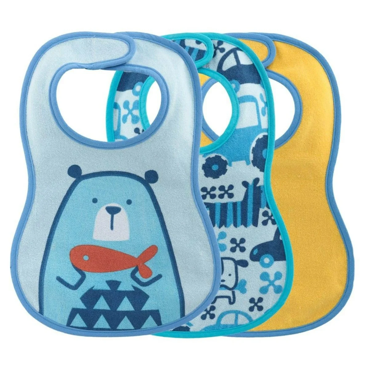 Chicco Bavagline Pappa 6M+ 3 Pezzi Azzurro Azzurro