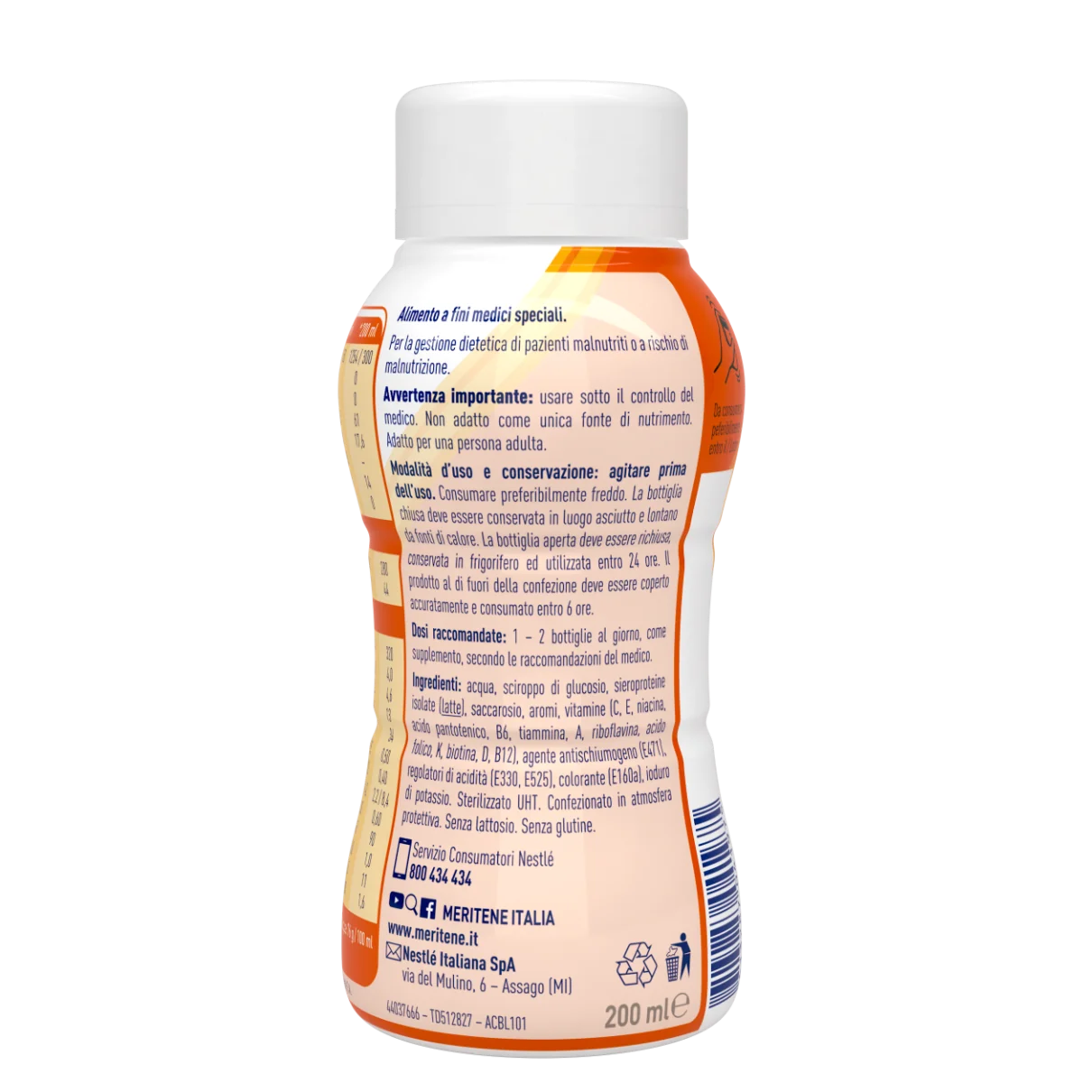 Meritene Frutta Gusto Arancia 200 ml Supplemento Alimentare