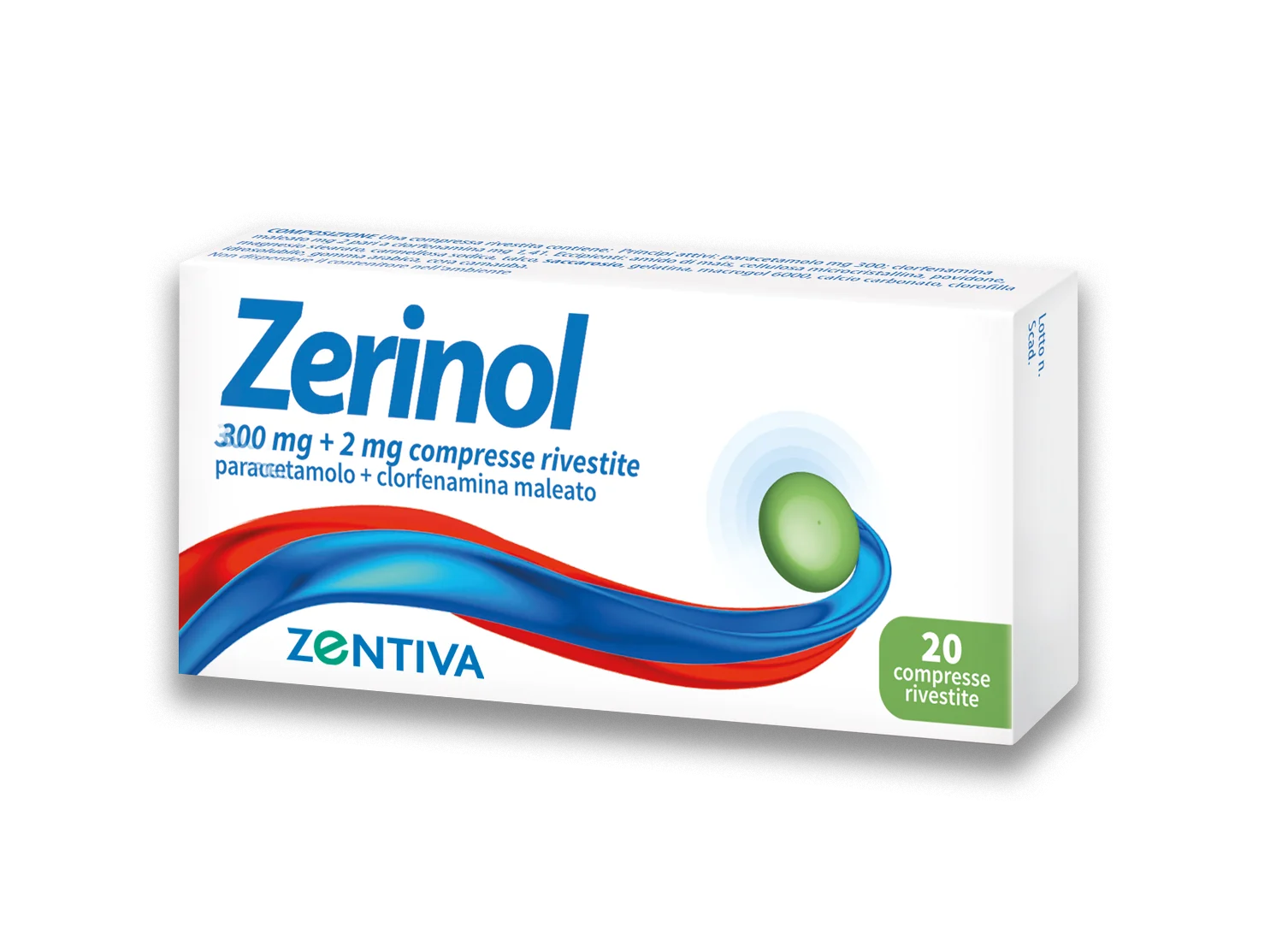 Zerinol 300 mg + 2 mg 20 Compresse Per Influenza e Raffreddore
