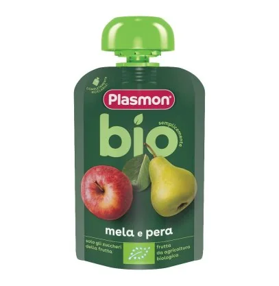 Plasmon Bio Pouch Mela Pera 100G Dal 6° Mese Compiuto