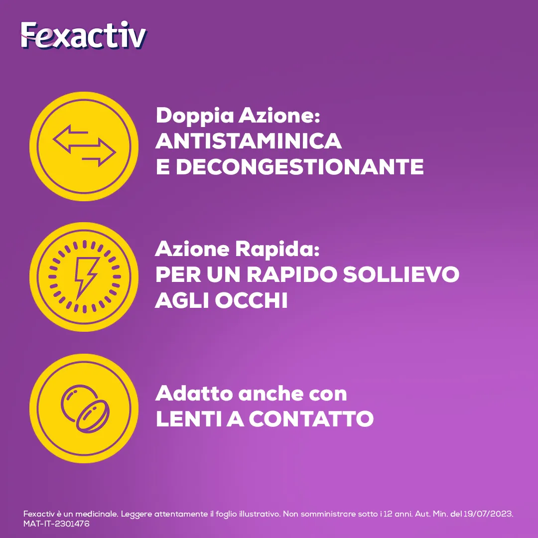 Fexactiv Collirio 0,3%+0,05% 10 Flaconcini Antistaminico