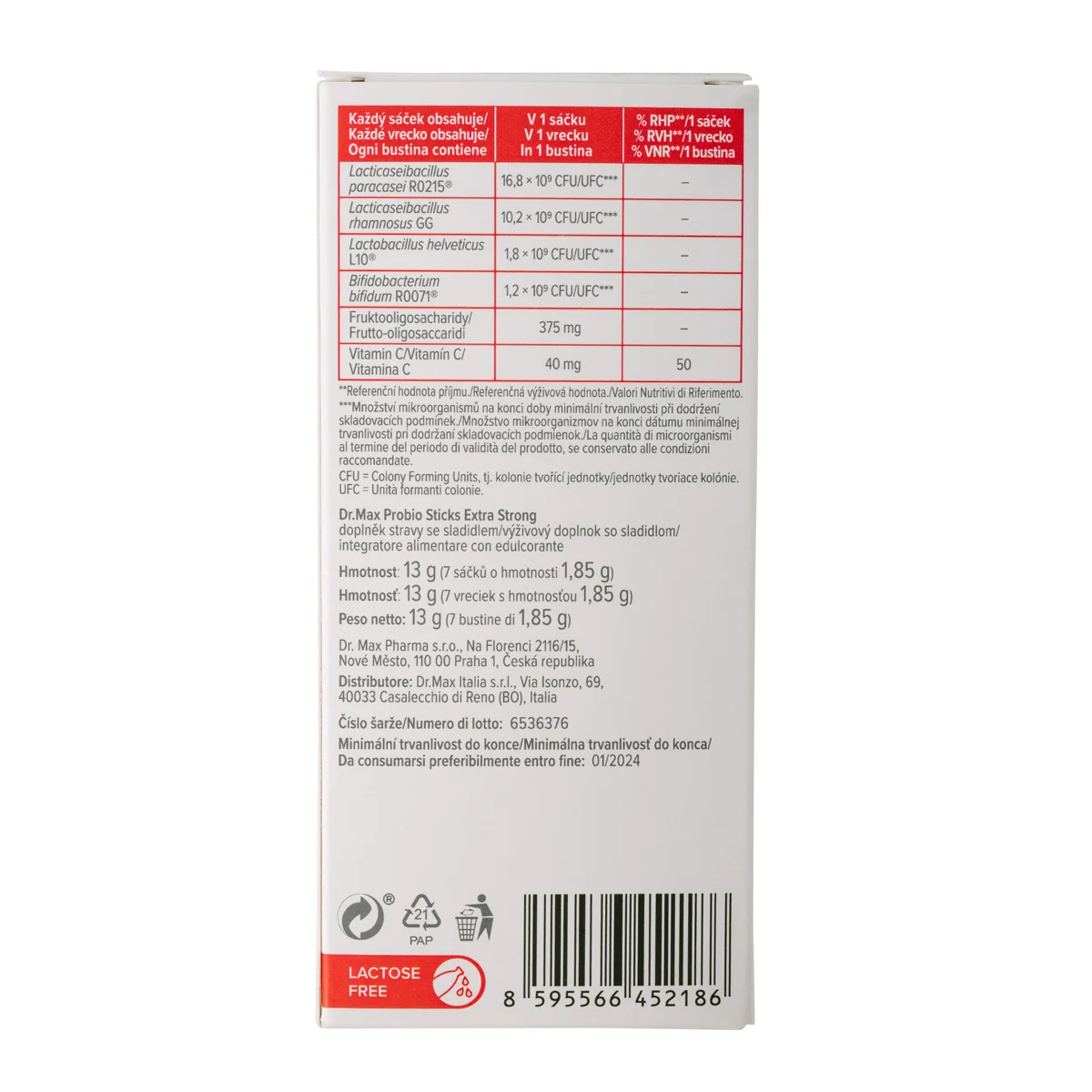 Dr. Max Probio Sticks Extra Strong 7 Bustine Fermenti Lattici con Vitamina C