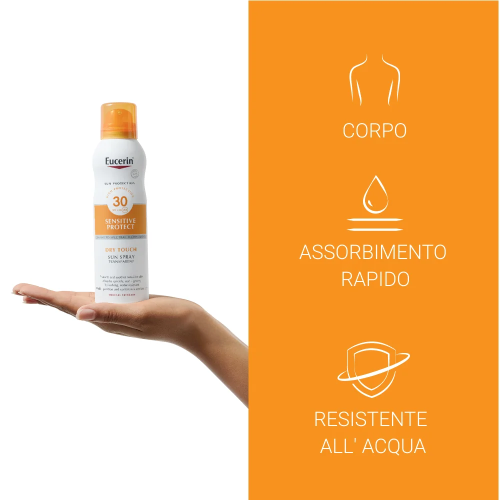 Eucerin Sun Spray Tocco Secco FP 30 Protezione Corpo 200 ml Protezione solare
