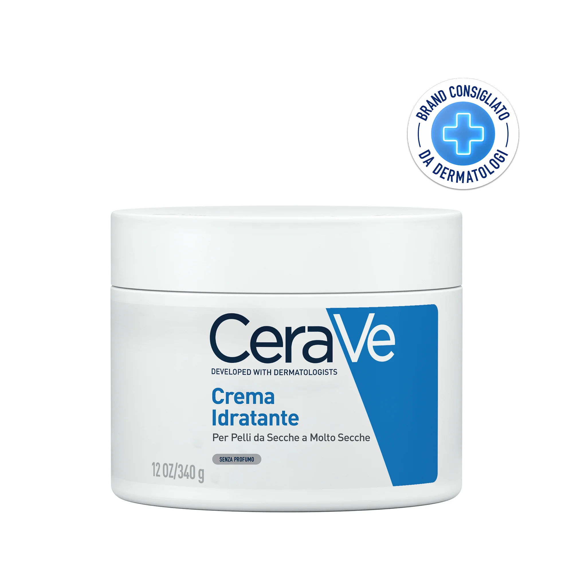 Cerave Crema Idratante 48h, 340 g Pelle Secca e Molto Secca
