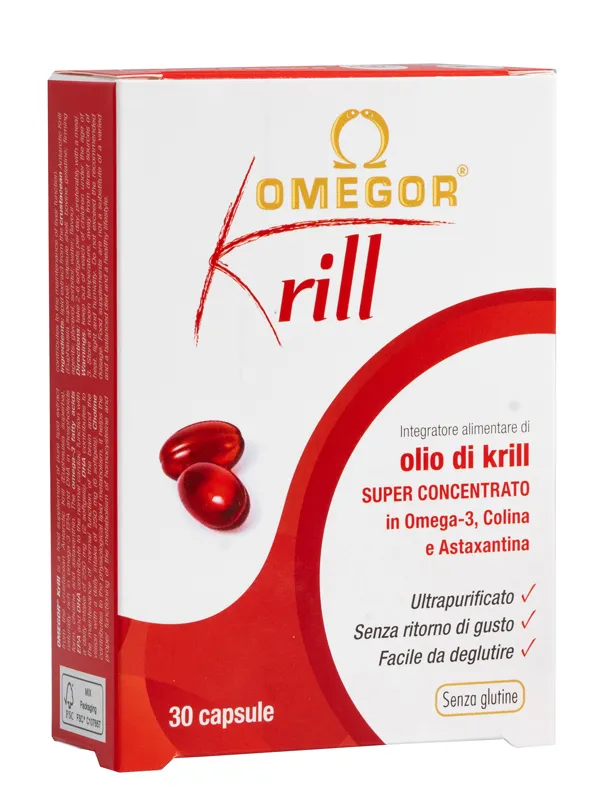 Omegor Krill Integratore Omega3 EPA e DHA Funzioni Cognitive 30 Perle