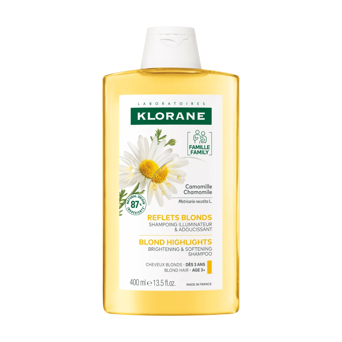 Klorane Shampoo Camomilla 400 ml Detergente e Illuminante