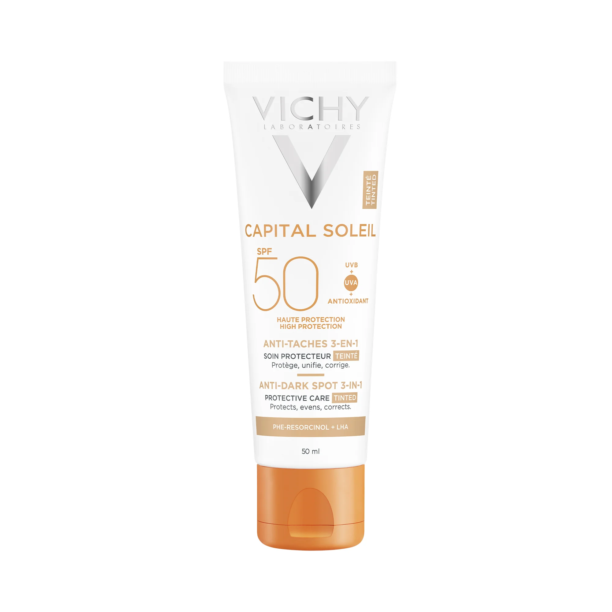 Vichy Idèal Soleil Trattamento Antimacchie Colorato 3in1 SPF 50+ Protezione Viso 50 ml