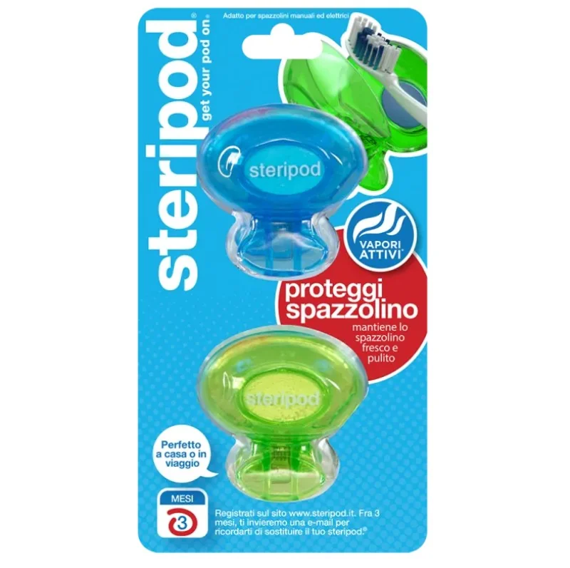 Steripod Proteggispazzolino 2 Pezzi Protezione Spazzolini