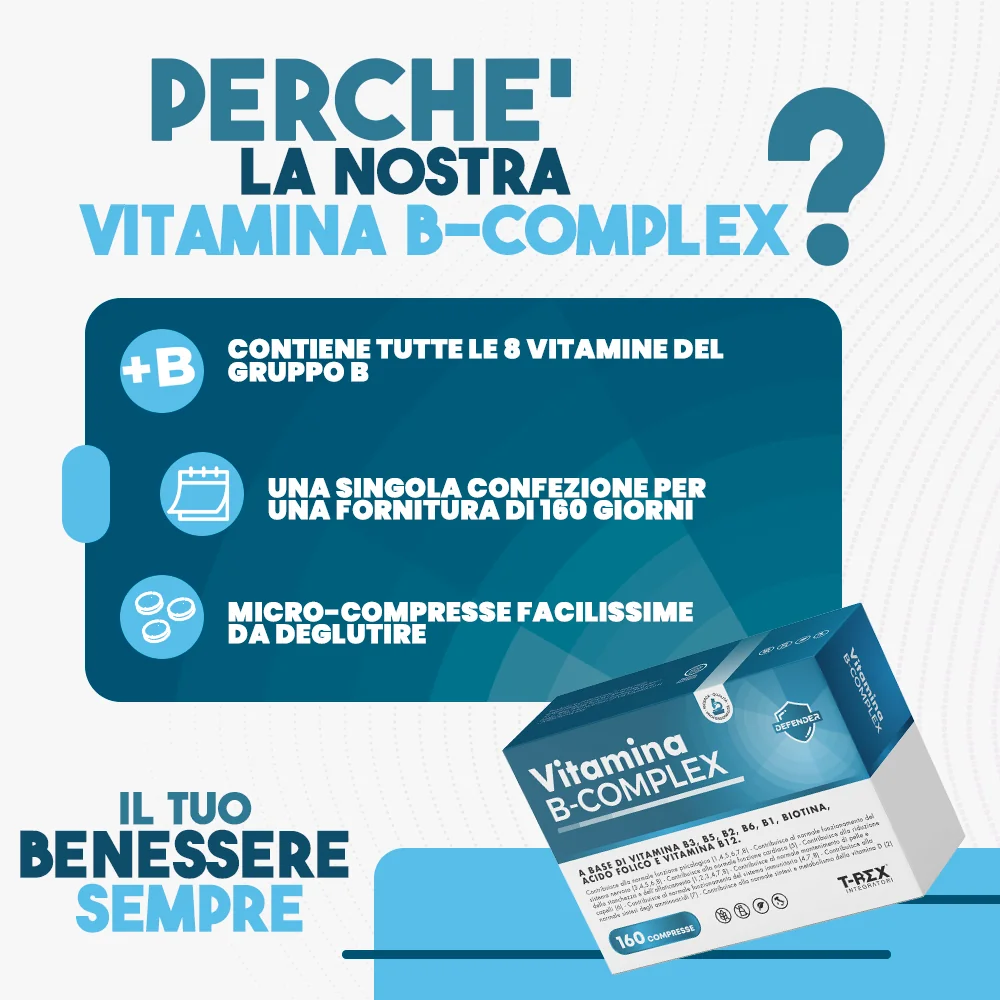 T-Rex Vitamina B Complex 160Cpr Stanchezza ed Affaticamento