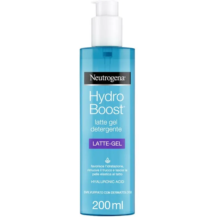 Neutrogena Hydro Boost Latte Gel Detergente Viso 200 ml Con Acido Ialuronico