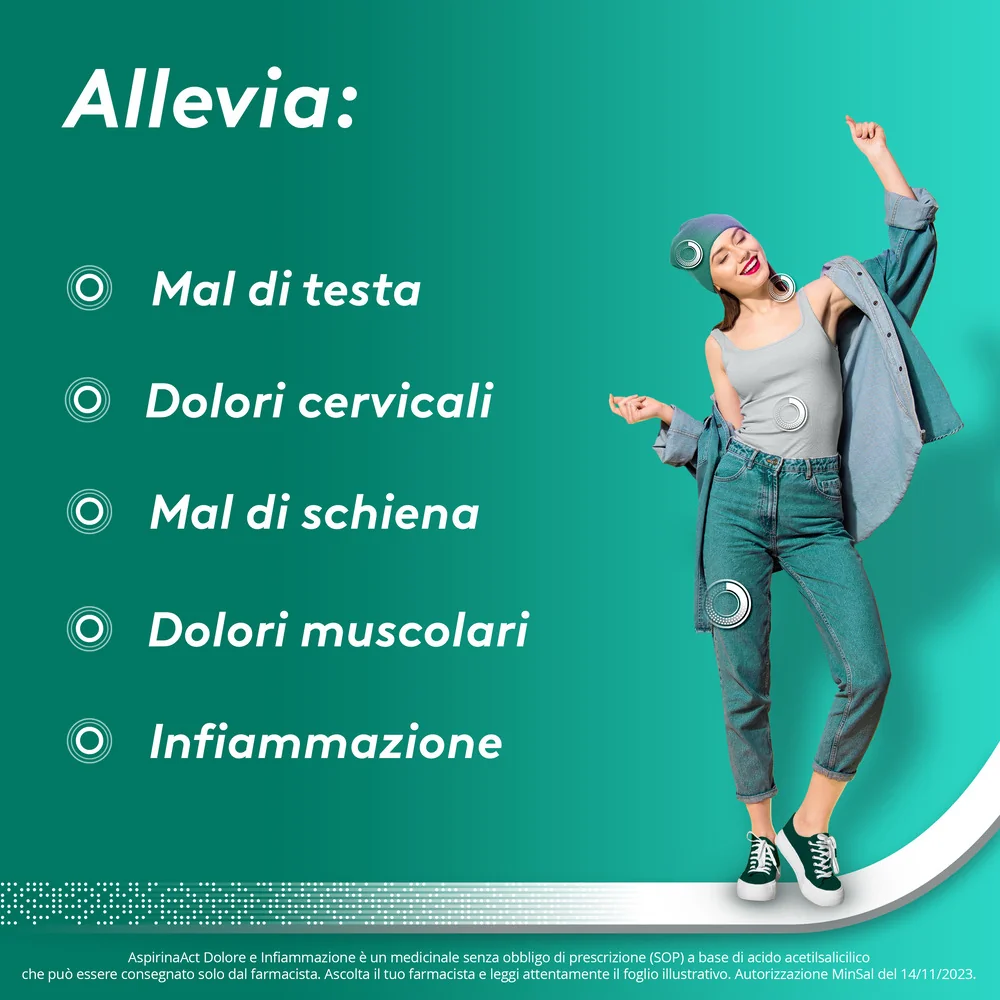 AspirinaAct Dolore e Infiammazione 12 Compresse Antidolorifico