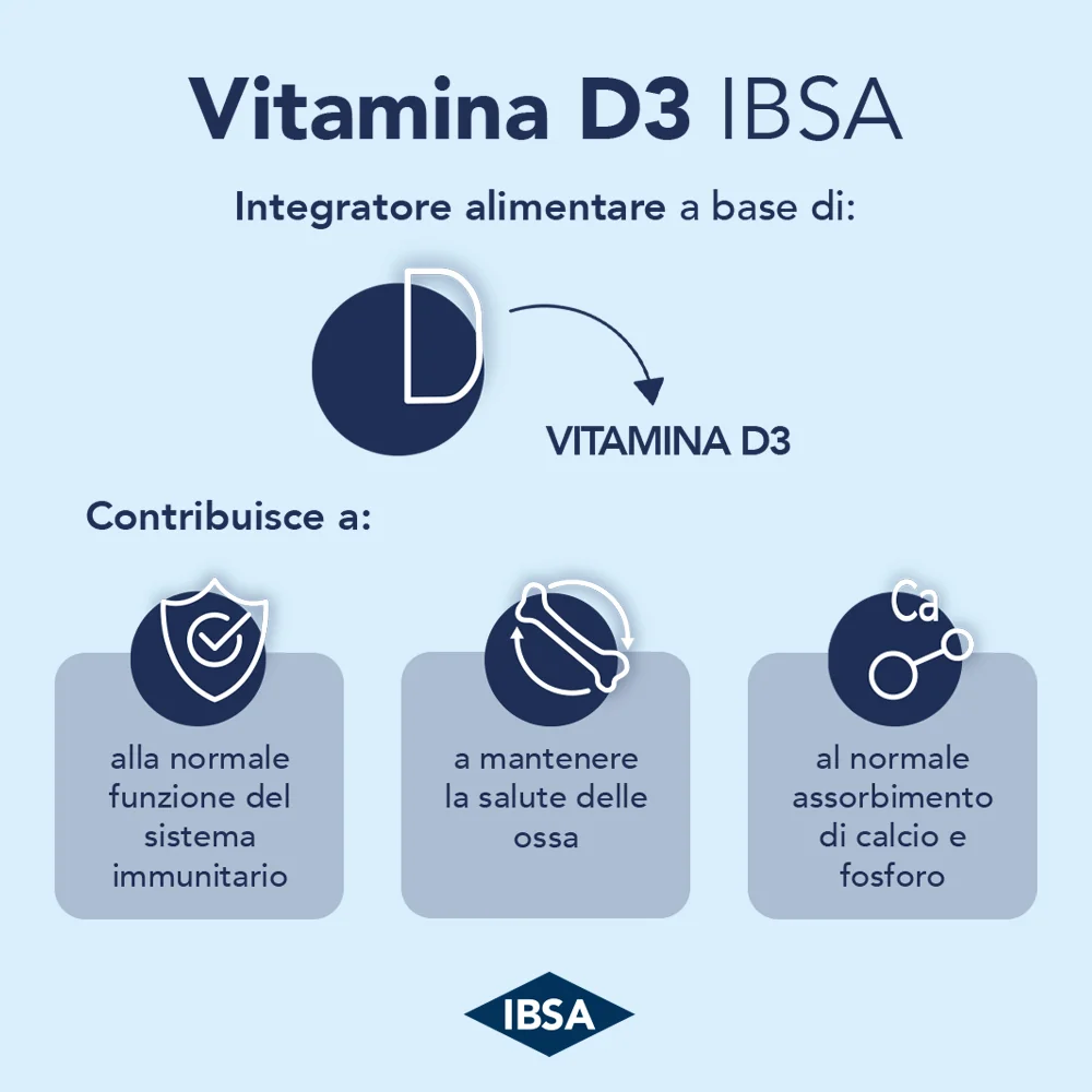 Vitamina D3 Ibsa 2000 Ui 30Film Integratore per le Ossa