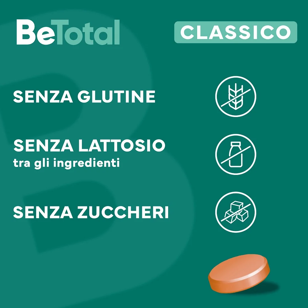 Be-Total Integratore Alimentare Complesso Bilanciato Di Vitamine B 20 Compresse Vitamina B, B3 Vitamina B12 Acido Folico Energia Per Adulti