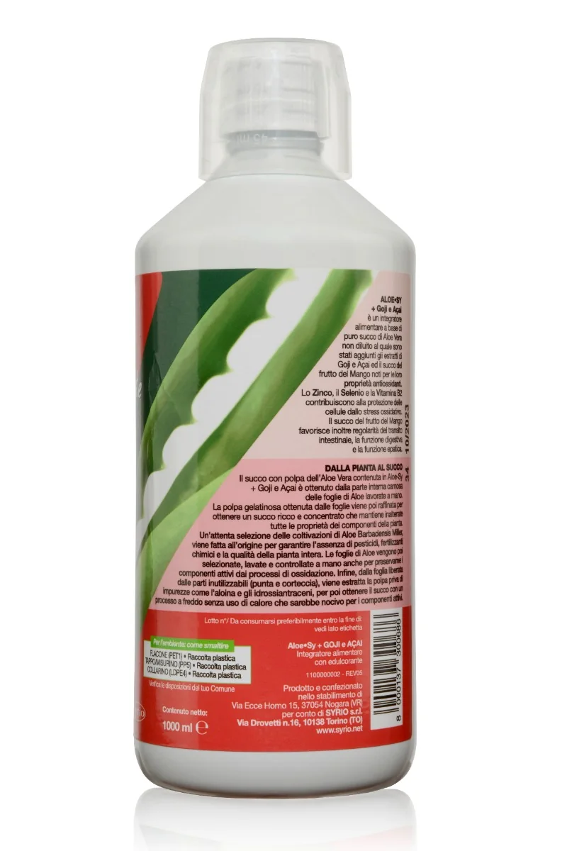 Aloe Sy Goji Acai 1 L Funzione Digestiva e Regolarità Intestinale
