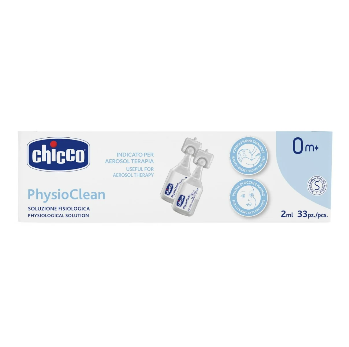 Chicco Physioclean Soluzione Fisiologica 2Ml 33 Pezzi 2ml 33 Pezzi