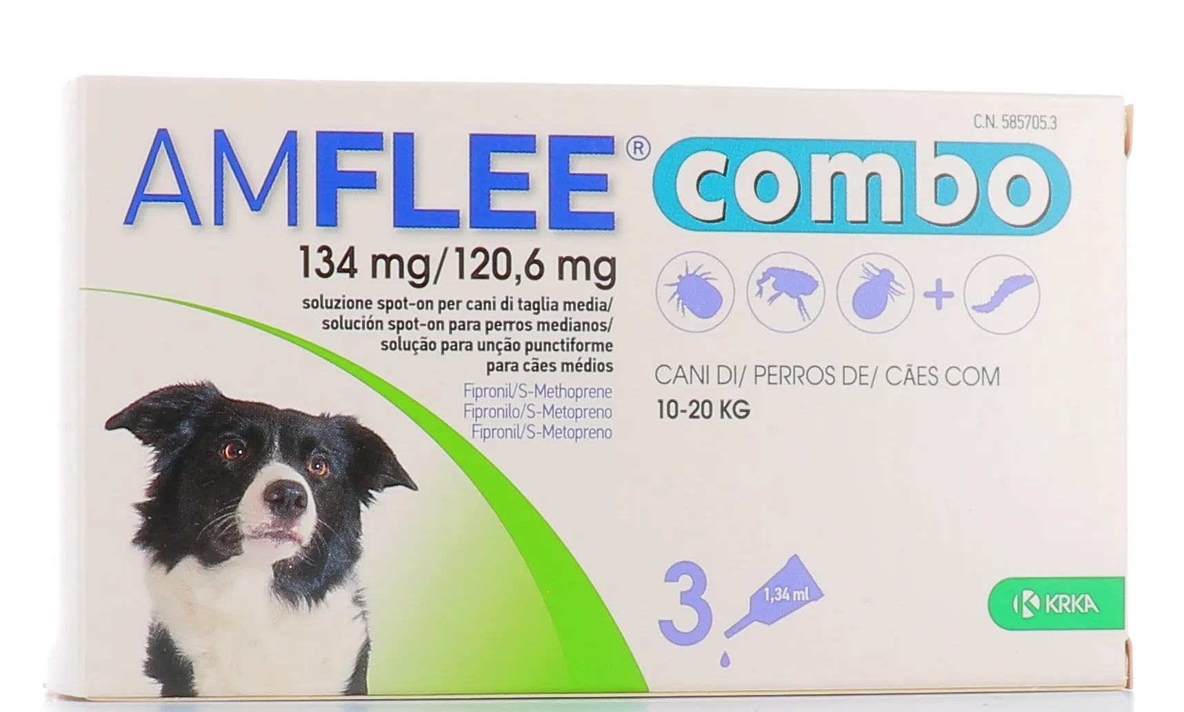 AMFLEE COMBO 3 PIPETTE 10-20 KG CANI