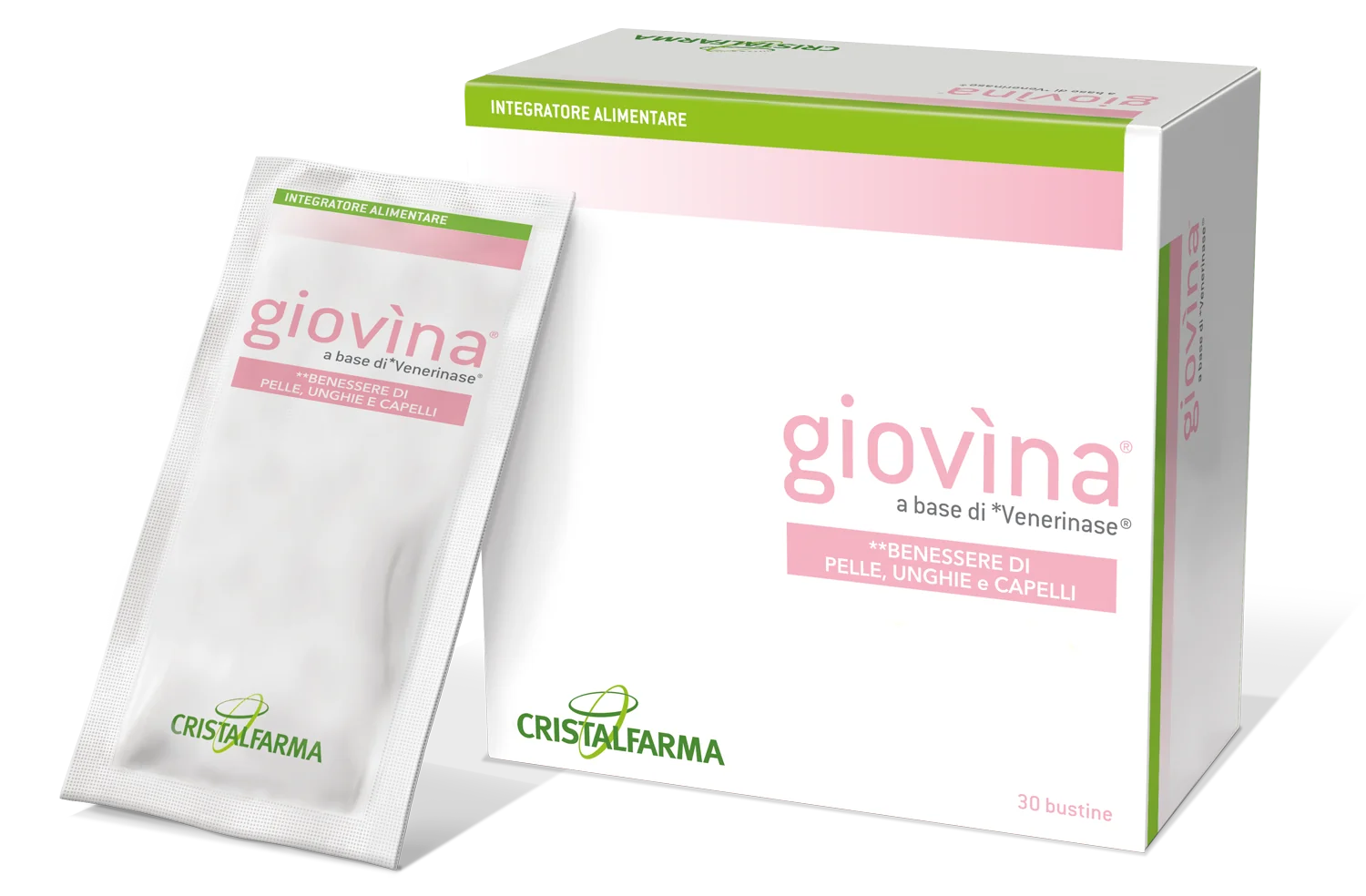 Cristalfarma Giovìna 30 Bustine Integratore Pelle Unghie e Capelli
