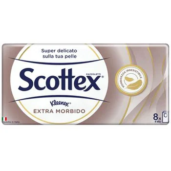 Scottex Extra Morbido Fazzoletti 8 Pacchetti Delicati Sulla Pelle