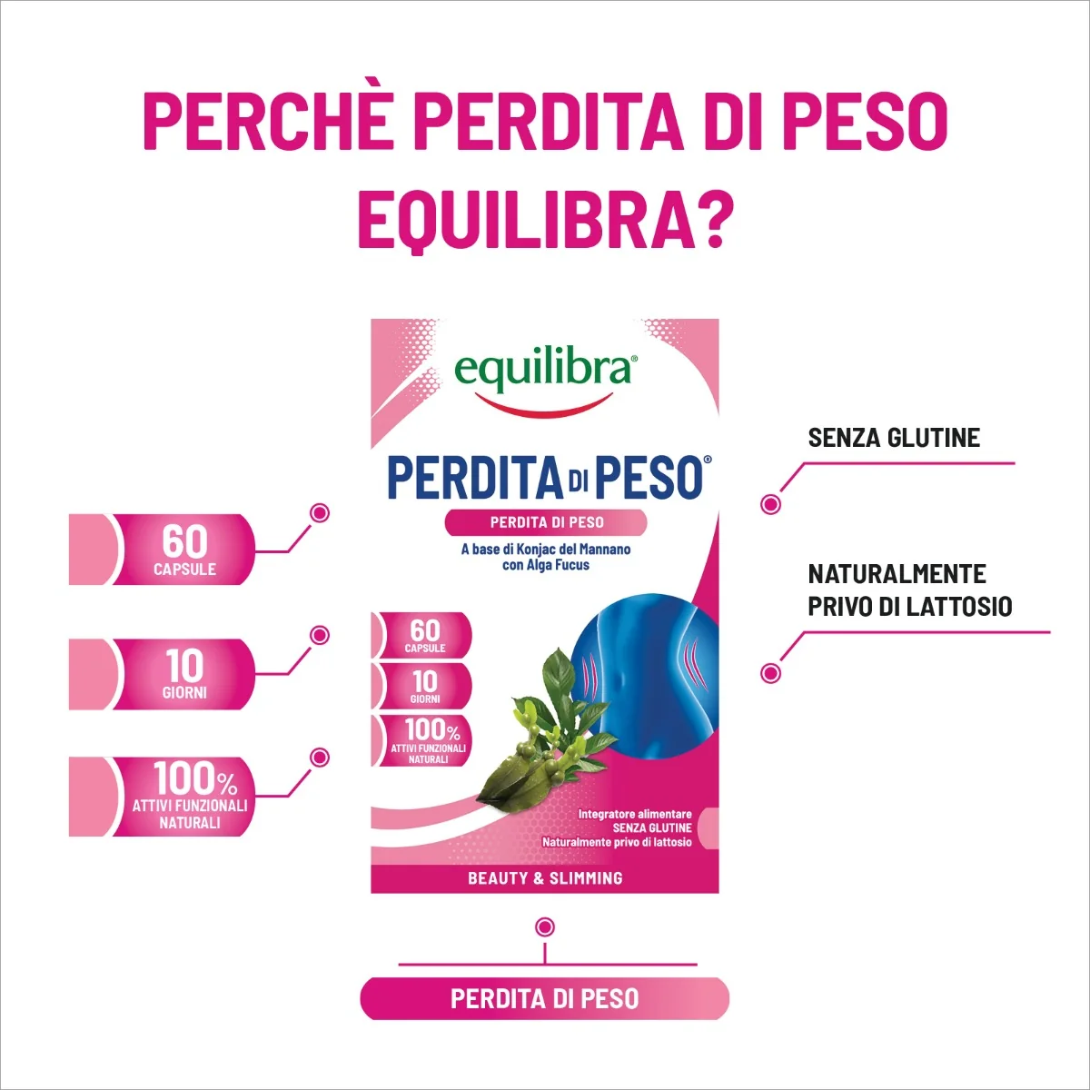 Equilibra Perdita di peso 60 capsule Integratore per il controllo del peso