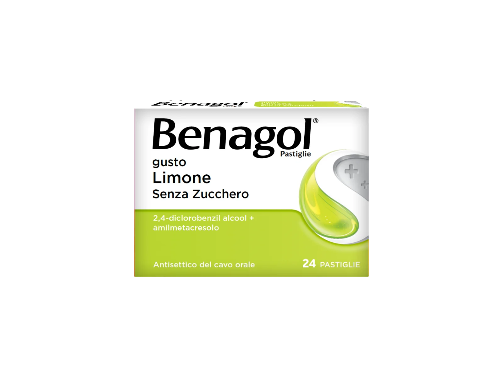 Benagol Pastiglie Limone Senza Zucchero Antisettico per Cavo Orale 24 Pastiglie Antisettico Cavo Orale