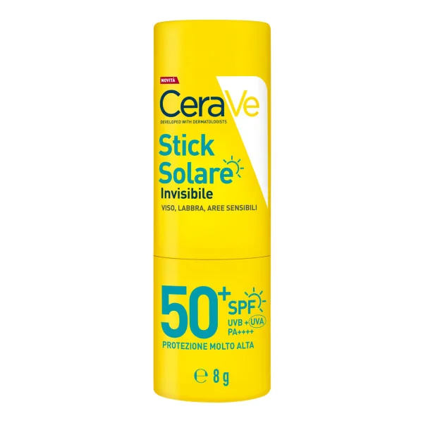 CeraVe Stick Solare Invisibile Spf 50+ 8 g Stick Solare per Viso Labbra e Aree Sensibili