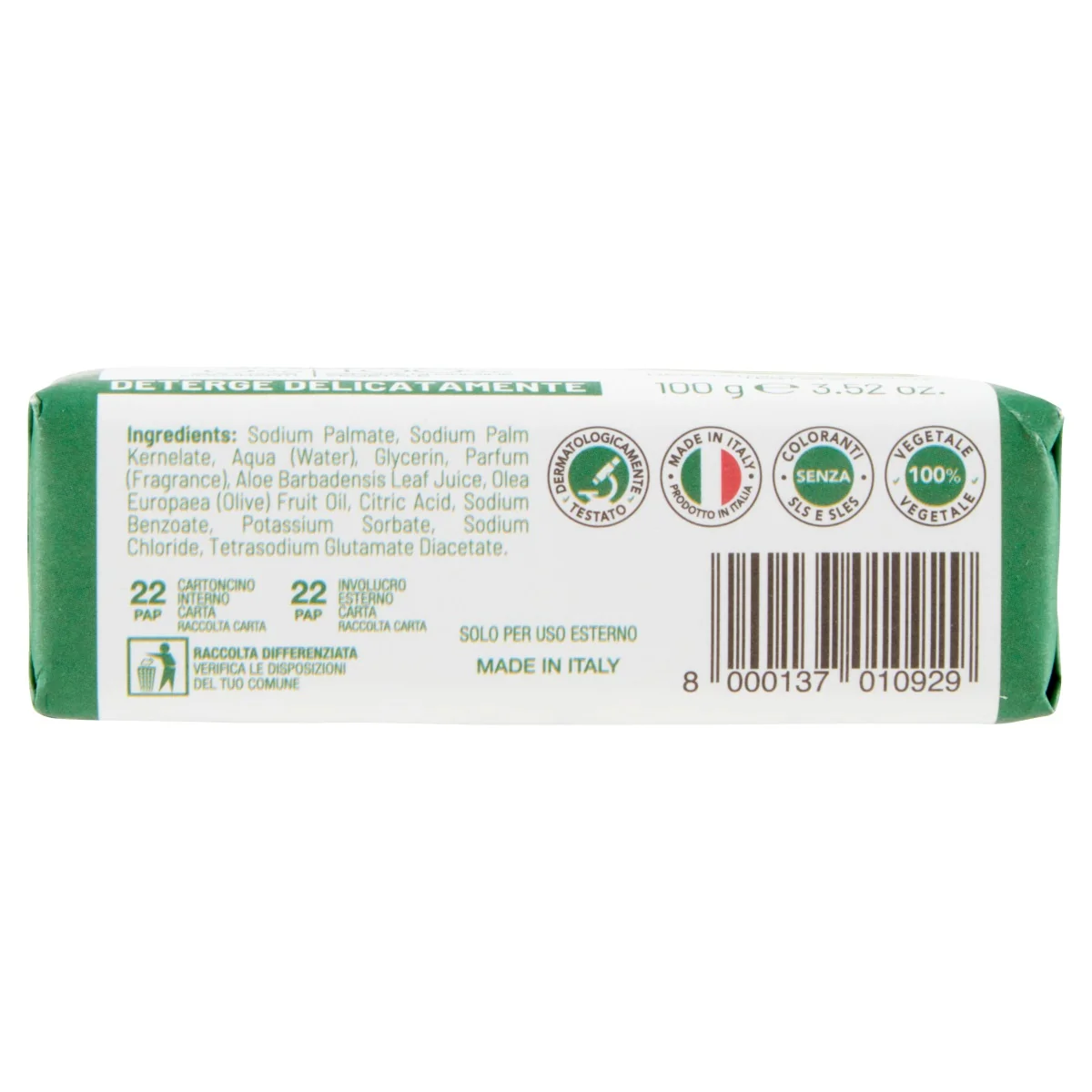 Equilibra Sapone Naturale Aloe 100Ml Delicatamente Profumata