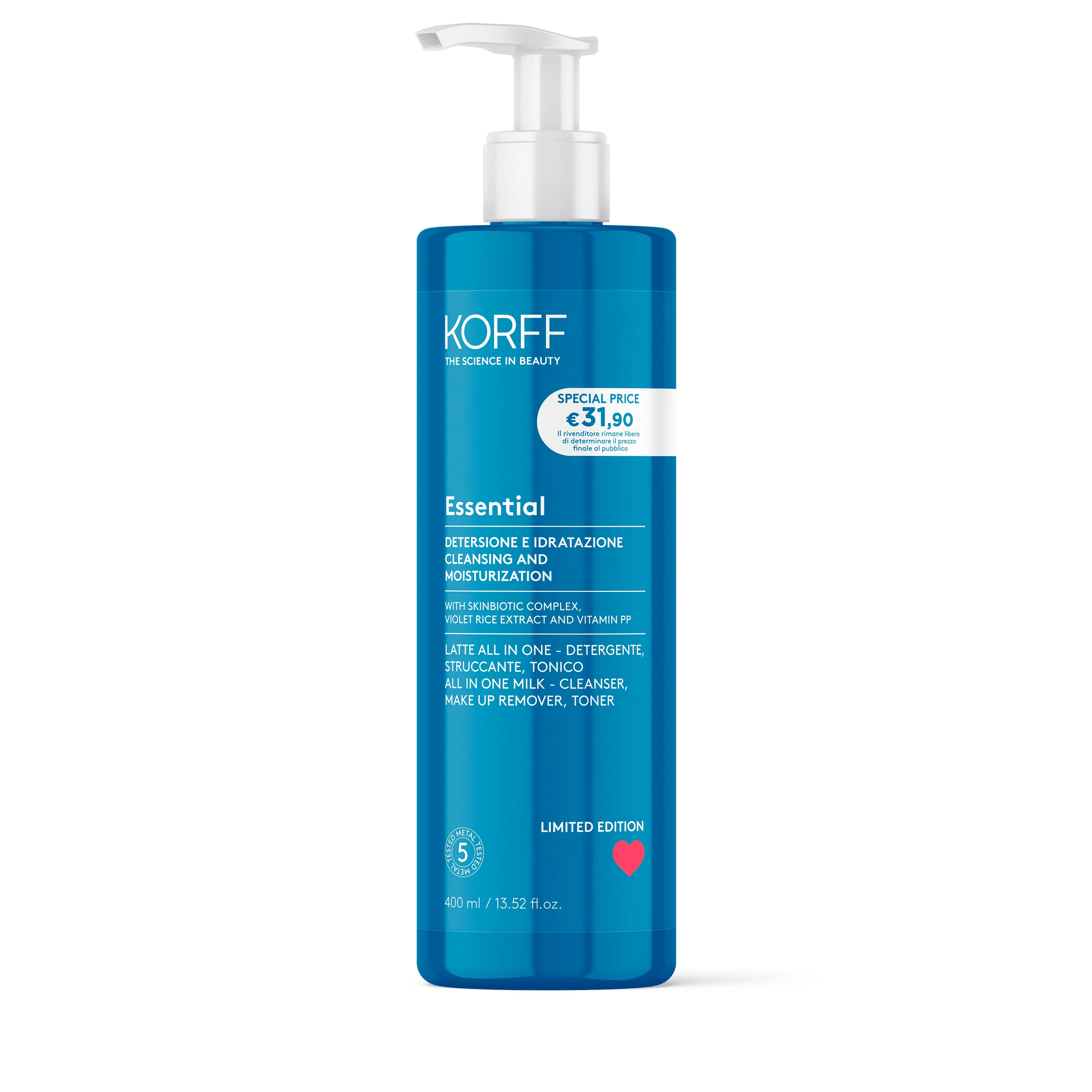 Korff Essential - Essence Latte All In One 400 ml Detergente Struccante Tonico