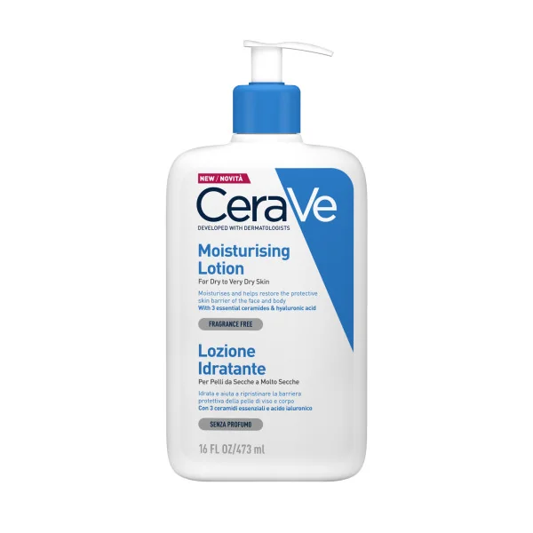 Cerave Lozione Idratante 473 Ml Trattamento Ideale per la Cura della Pelle Secca e Molto Secca