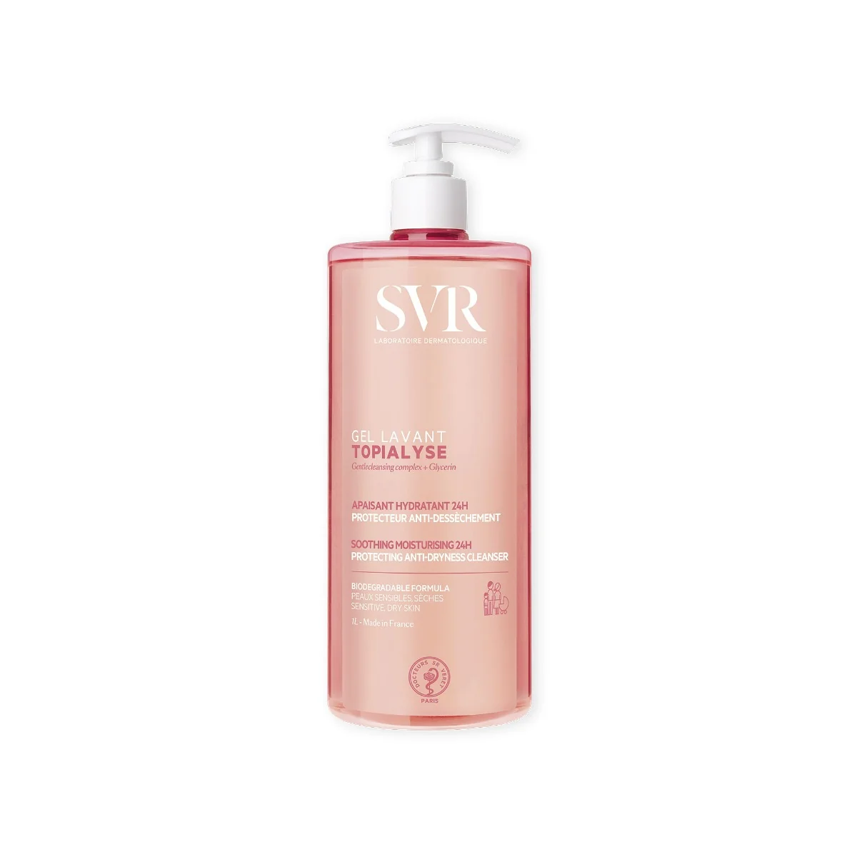 SVR Topialyse Gel Lavant 1 L Nuova Formula Detergente Ad Azione Lenitiva