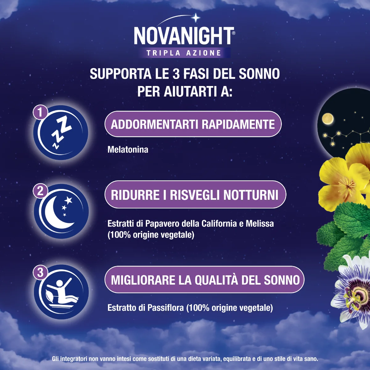 Novanight 30 compresse Rilascio Rapido New Integratore alimentare per il sonno