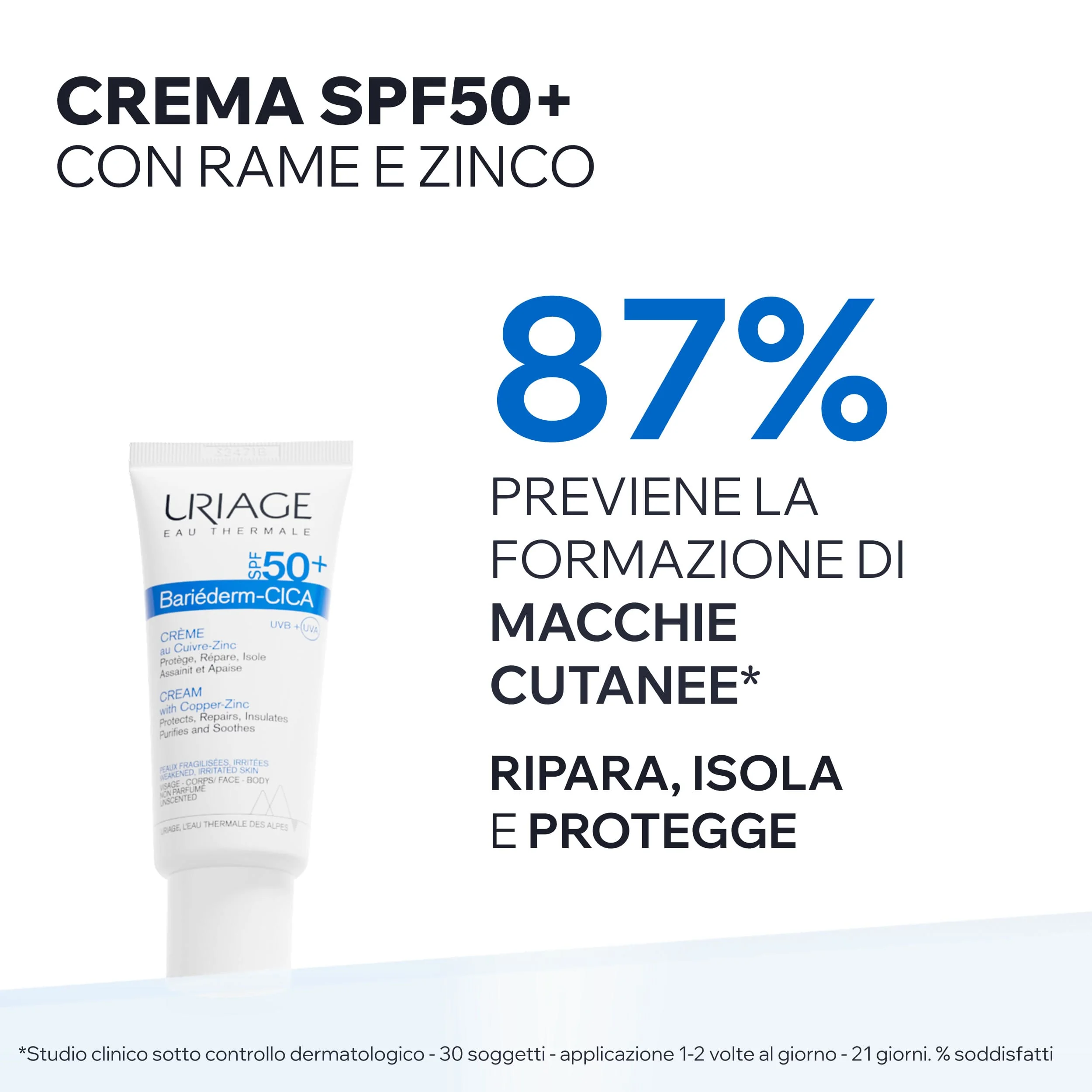 Uriage Barièderm Cica-Crema SPF 50+ Con Cu-Zu 40 ml Pelle Arrossata